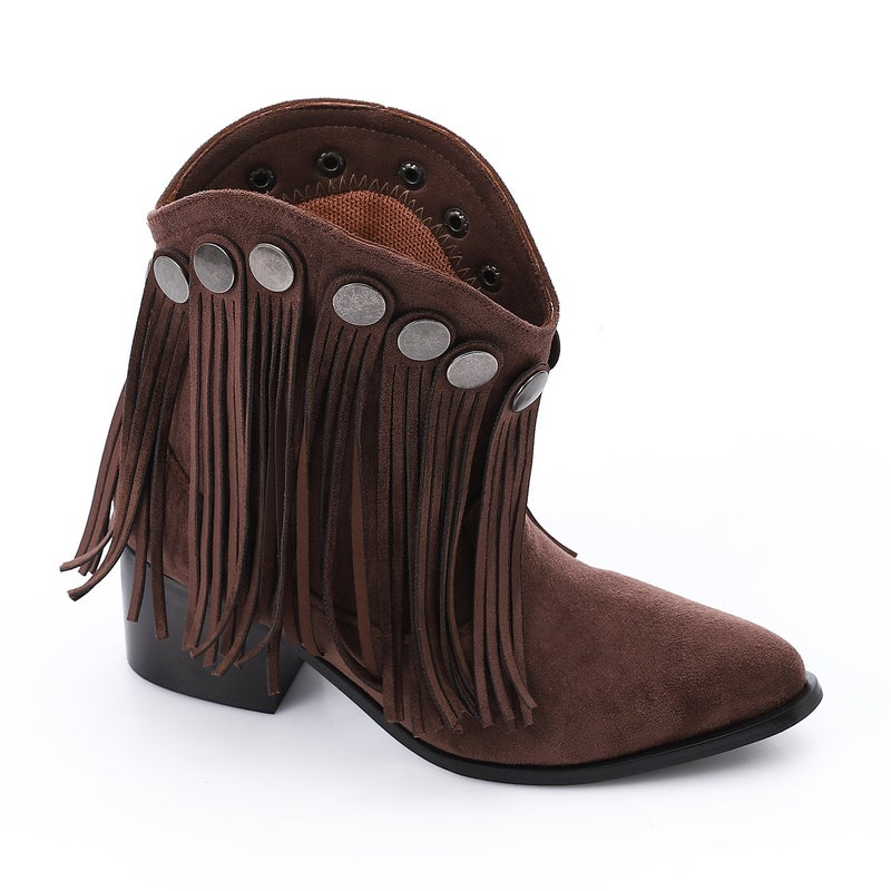 Mr.joe Fringe Western Boot - Brown - Image 1